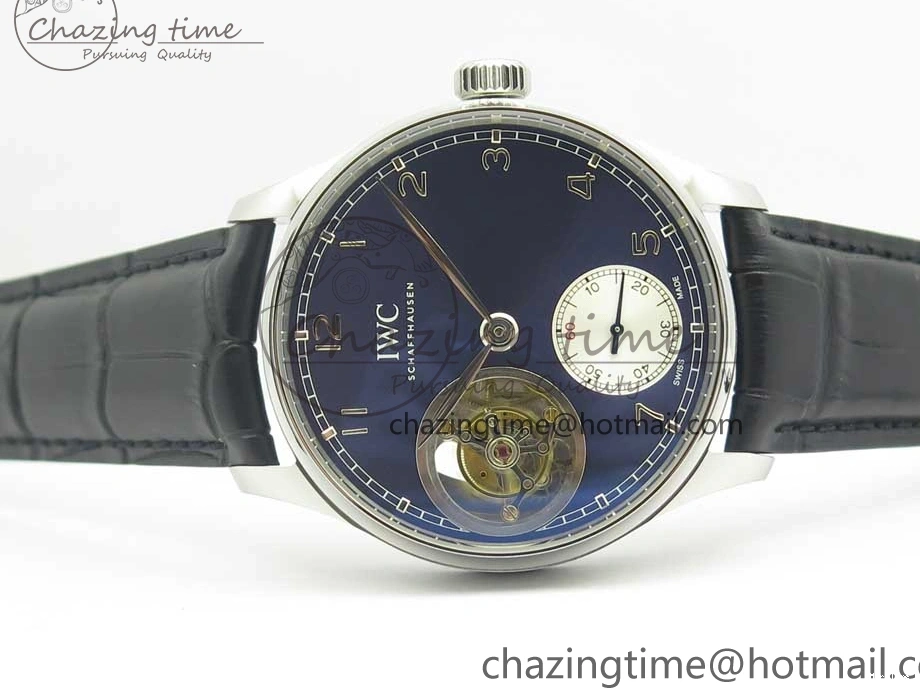 MIROTIME 0227 Seasonal Portuguese Tourbillon IW5463 SS ZF Best Edition Blue Dial on Black Leather Strap 7171